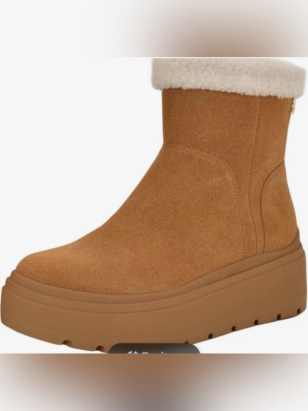 NEW Tommy Hilfiger Pilowi shearling bootie tan brown 8.5 leather snow boots